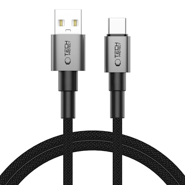 Tech-Protect USB-C Till USB-A kabel Ultraboost 100CM 15W - Grå Grå