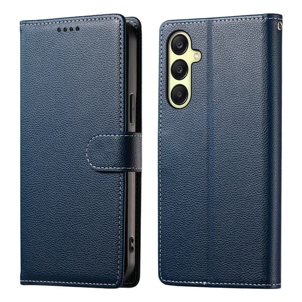 Galaxy A17/A26 Plånboksfodral Litchi Konstläder Magnetic - Blå Blå