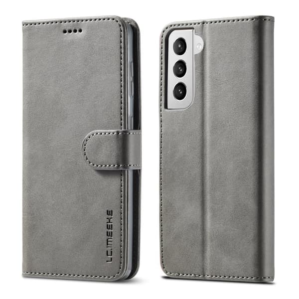 LC.IMEEKE Samsung Galaxy S21 Plånboksfodral i Konstläder - Grå