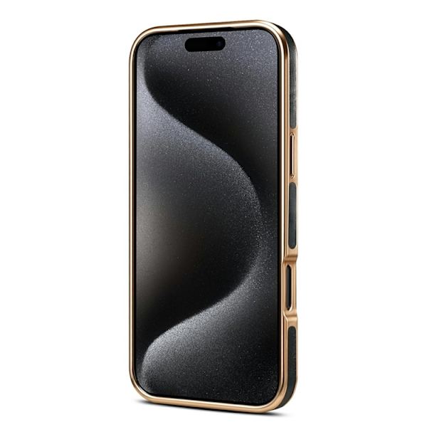 DENIOR Mobilskal till iPhone 17 Pro Äkta Läder Electroplating - Blå Blå