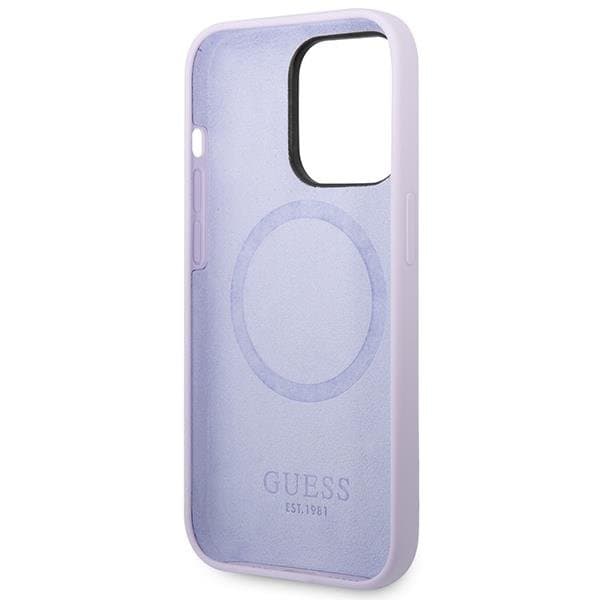 Guess iPhone 14 Pro Mobilskal Magsafe Logo Plate - Lilla Lila