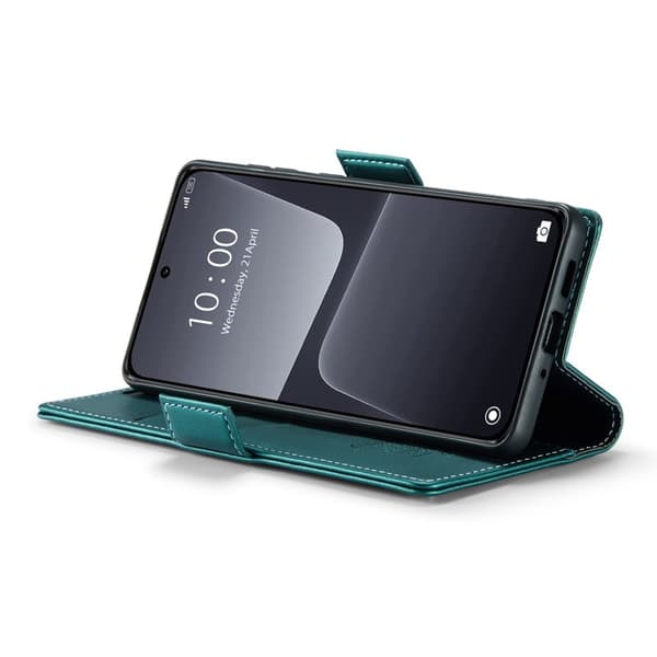 CASEME Xiaomi 13 Plånboksfodral Konstläder RFID-Skydd Grön