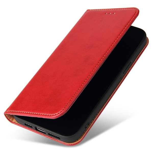 FIERRE SHANN iPhone 15 Pro Max Plånboksfodral - Texturerat Konstläder - Röd