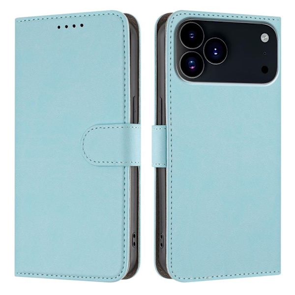 iPhone 17 Pro Konstläder Plånboksfodral Solid Color - Blå Blå