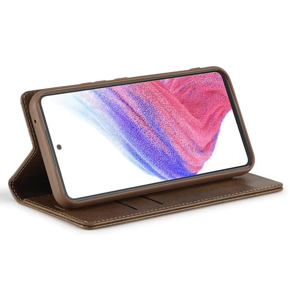 LC.IMEEKE Samsung Galaxy S23 FE Plånboksfodral Konstläder - Brun