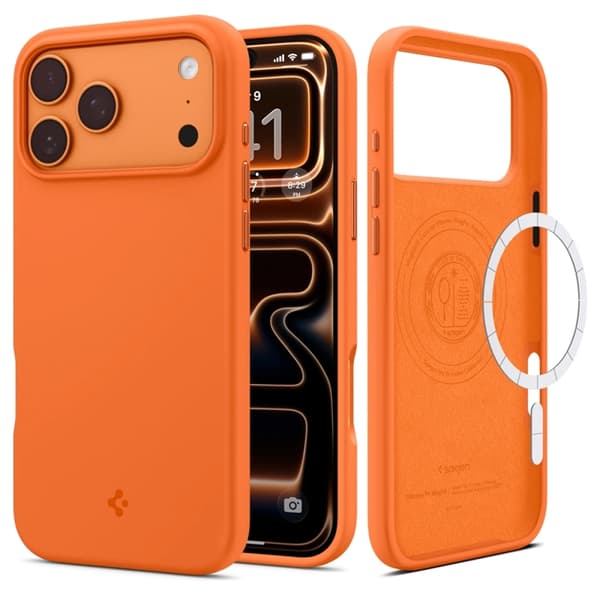 Spigen Telefontaske til iPhone 17 Pro Max Magsafe Silikone Fit - Orange Orange