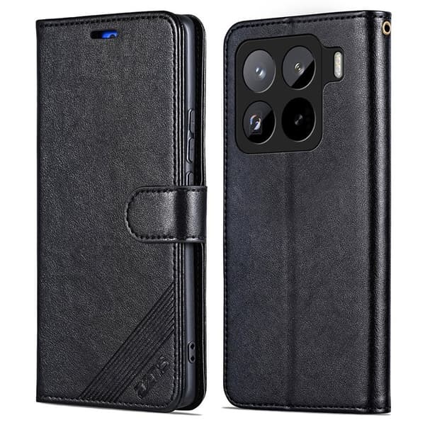 AZNS Xiaomi 15 Pro Plånboksfodral Anti-Scratch Konstläder - Svart