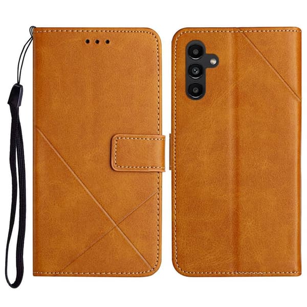 Plånboksfodral för Samsung Galaxy S26 Plus Konstläder med handledsrem - Gul