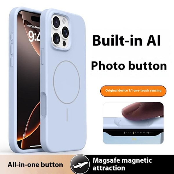 Mobilskal till iPhone 16 Pro Max MagSafe Liquid Silikon Microfiber - Blå Blå