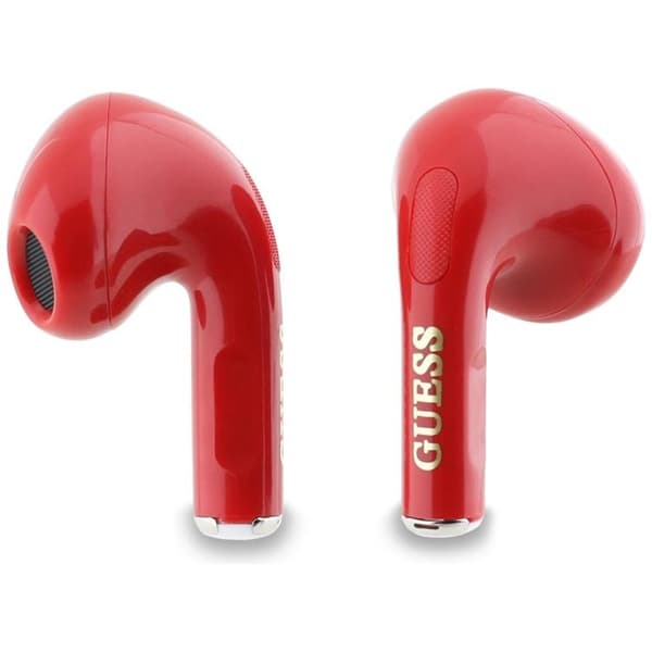 Guess TWS In-Ear Hörlurar Glossy Effect Printed Logo & Charm - Röd Röd
