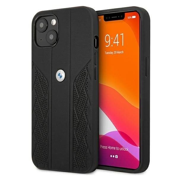 BMW Läder Curve Perforate Skal iPhone 13 Mini - Svart Svart