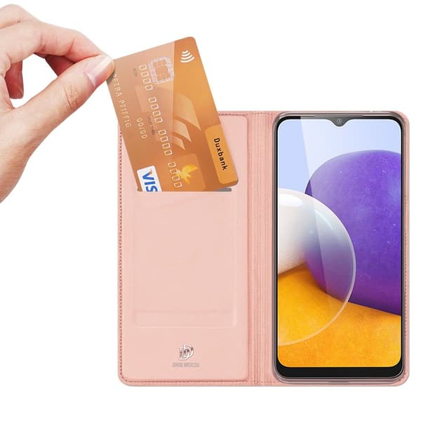 Dux Ducis - Skinpro Plånboksfodral Galaxy A22 5g - Rose Guld Gul