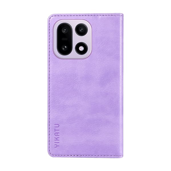 YIKATU OnePlus 15 Plånboksfodral Litchi Closure Konstläder Lila