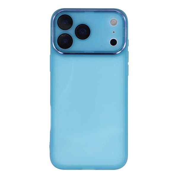 Mobilskal till iPhone 17 Pro Max Electroplated Kameraram - Transparent Blå Blå