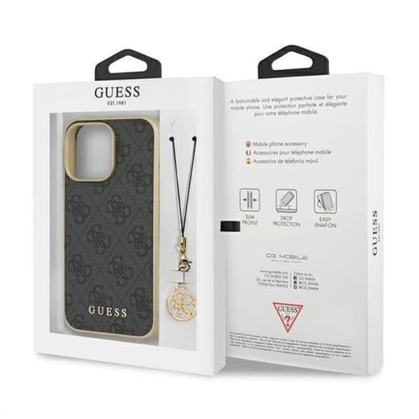 Guess iPhone 13 Pro Max -puhelinkuori 4G Charms -kokoelma - Harmaa Grå