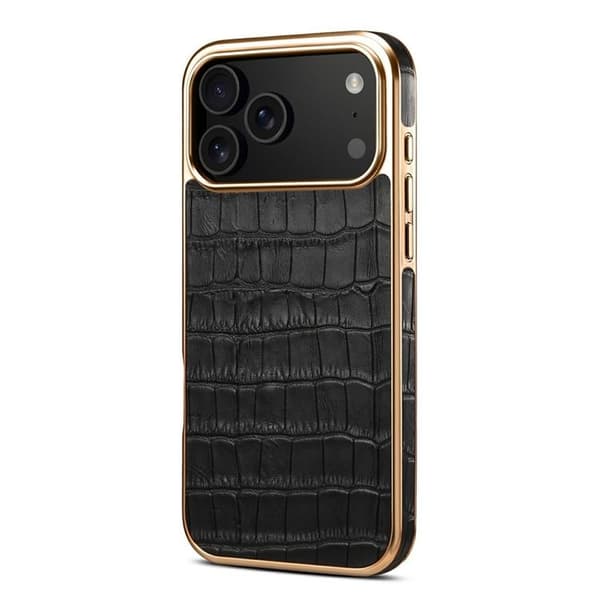 DENIOR Mobilskal till iPhone 17 Pro Max Äkta Läder - Svart Svart