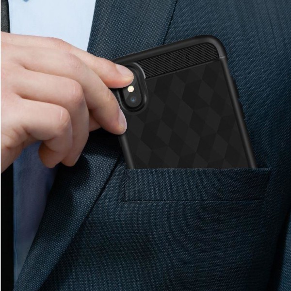 IVSO Geometrisk Hexagon Cover til iPhone XS / X - Sort Black