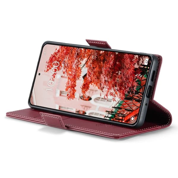CASEME Xiaomi 14 Pro Plånboksfodral Konstläder RFID-Skydd Röd