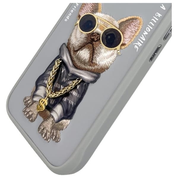 Nimmy Mobilskal till iPhone 16 Glasses Cool Dog - Grå Grå