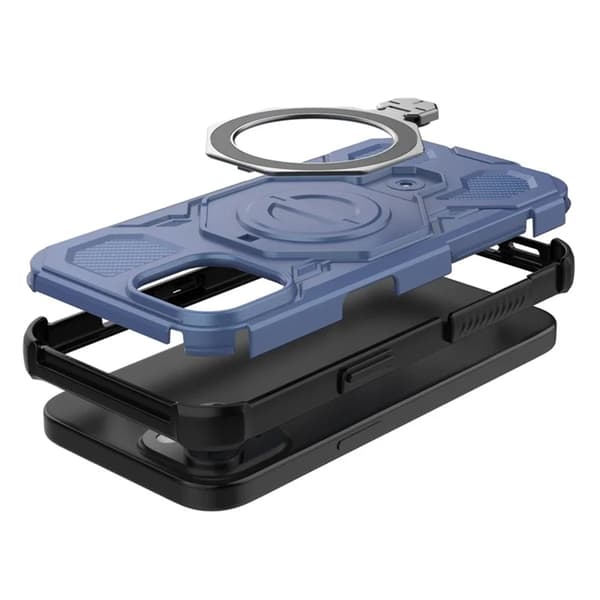 Mobilskal till iPhone 15 Plast Shockproof Med Ställ - Blå Blå