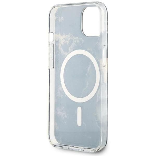 Guess iPhone 14 Mobilskal MagSafe Guld Marble - Sort Black