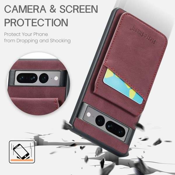 FIERRE SHANN Google Pixel 8 Pro Fodral PU+TPU - Röd