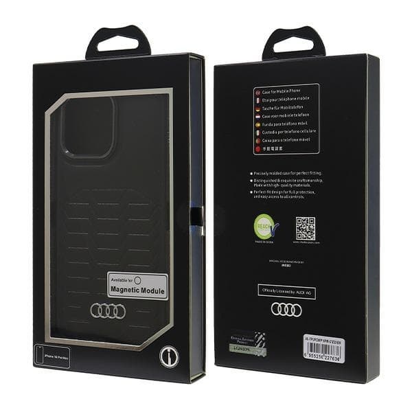 Audi telefontaske til iPhone 16 Pro Max MagSafe Syntetisk Læder - Sort Black