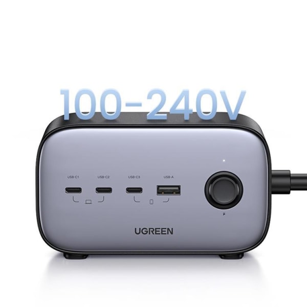 Ugreen GaN -seinälaturi USB/USB-C/AC virtajohto - musta
