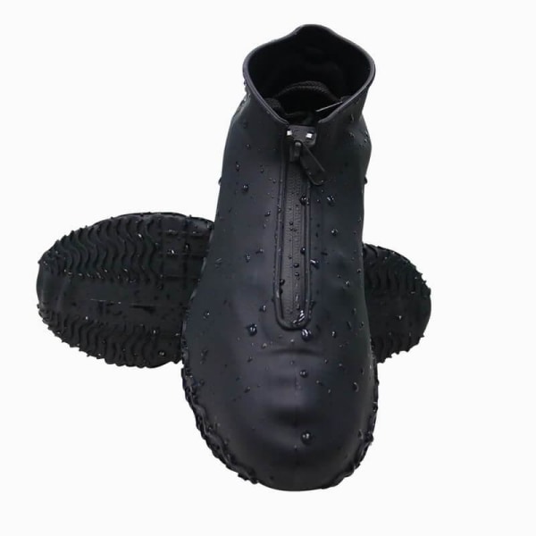 Vandtætte skoovertræk med lynlås - Medium - Str. 33-38 - Sort