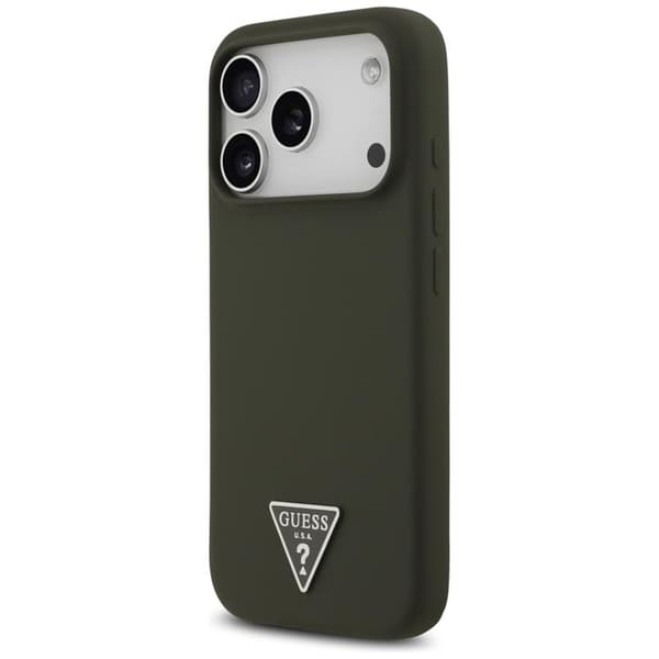 Guess Mobilskal till iPhone 17 Pro MagSafe Silikon Triangle Logo - Khaki Grön