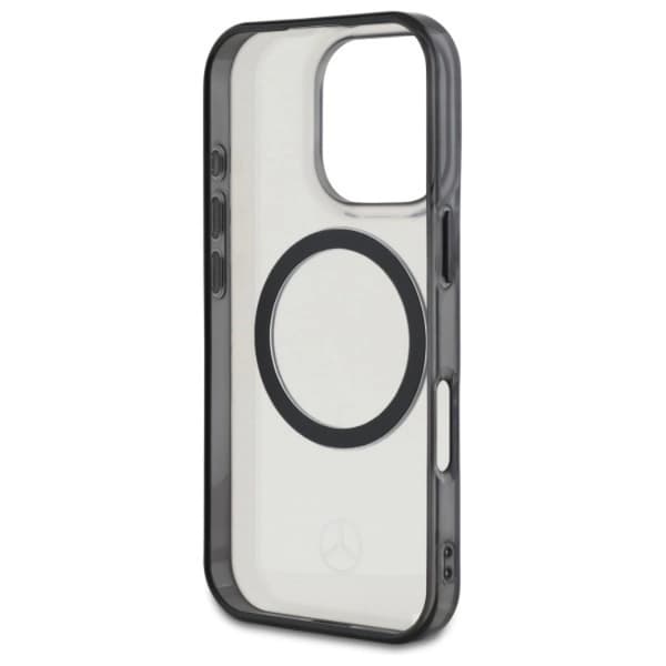 Mercedes telefontaske til iPhone 16 Pro Max Magsafe Trykt Logo - Sort Transparent
