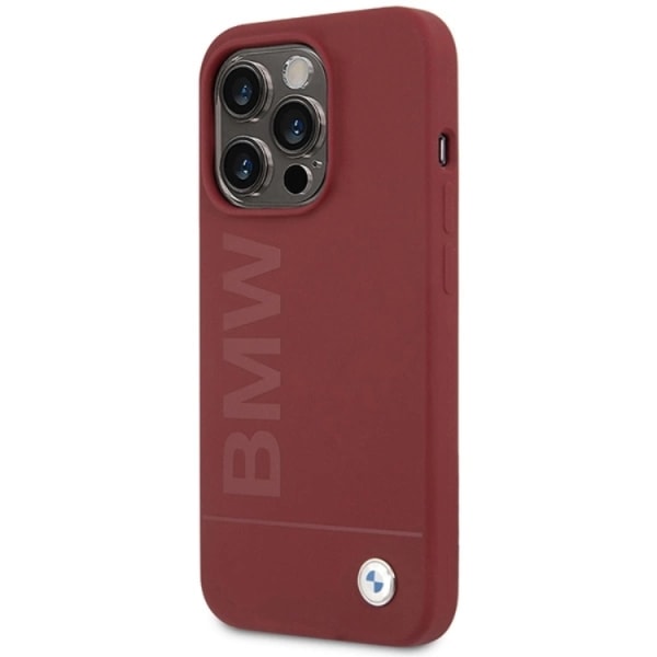 BMW iPhone 15 Pro mobiltaske Magsafe Silikone Big Logo - Rød