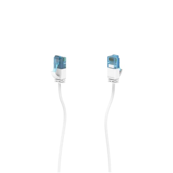 HAMA Nätverkskabel CAT6a Slim U/UTP 0,25m Vit