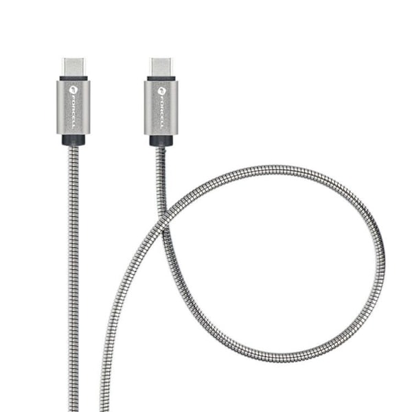 Forcell USB-C till USB-C kabel C239 1m E-Mark Metal - Silver