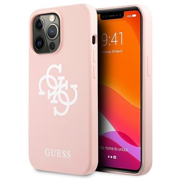 Guess Silikone Logo Taske til iPhone 13 Pro - Lyserød Pink