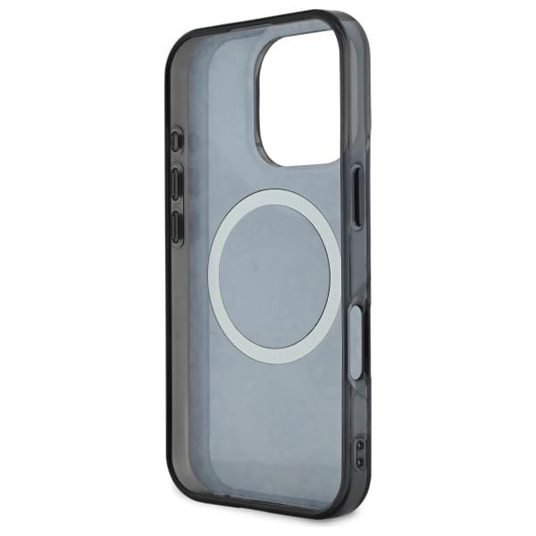 Guess telefontaske til iPhone 16 Pro Max MagSafe IML Peony På 4G - Sort Black