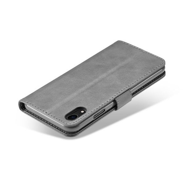LC.IMEEKE Plånboksfodral för iPhone XR 6.1 tum - Konstläder - Grå