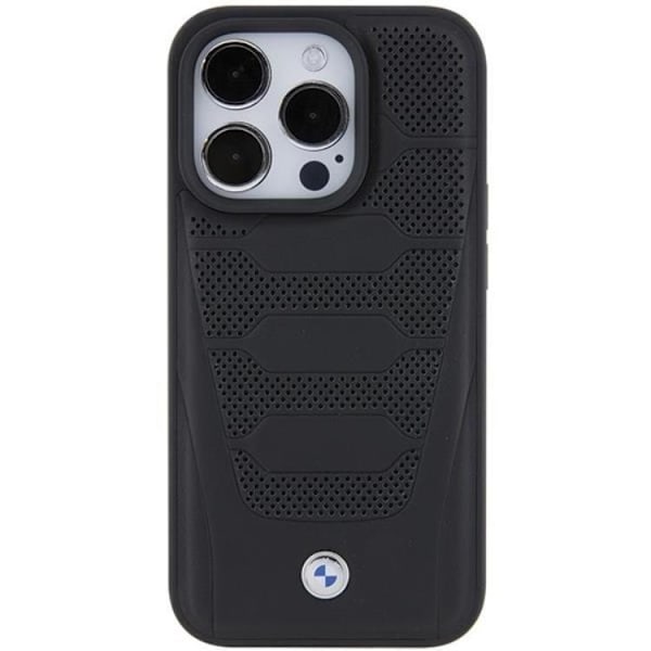 BMW iPhone 15 Pro Max -puhelinkotelo nahkainen Seats Pattern - Musta Black