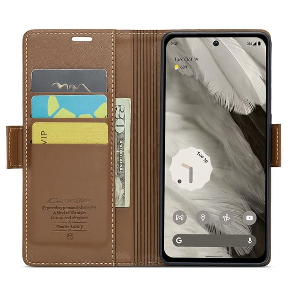 CASEME Plånboksfodral Konstläder till Google Pixel 8 - Brun