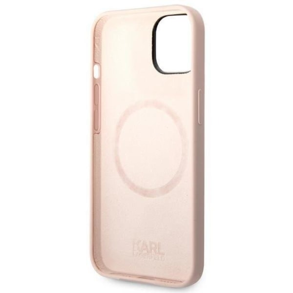 Karl Lagerfeld iPhone 14 Plus Skal Magsafe Silicone Karl`s Head - Rosa