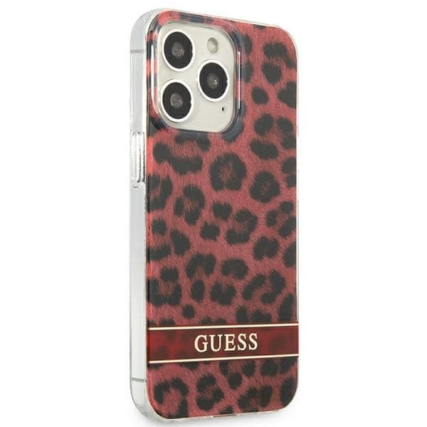 Guess Mobilskal till iPhone 13 Pro / 13 MagSafe Leopard - Röd