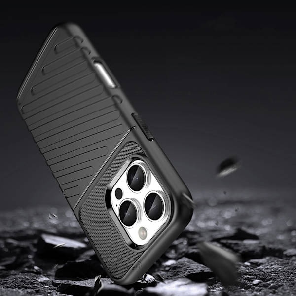 Telefontaske til iPhone 16 Pro Max Silicone Thunder - Sort Black