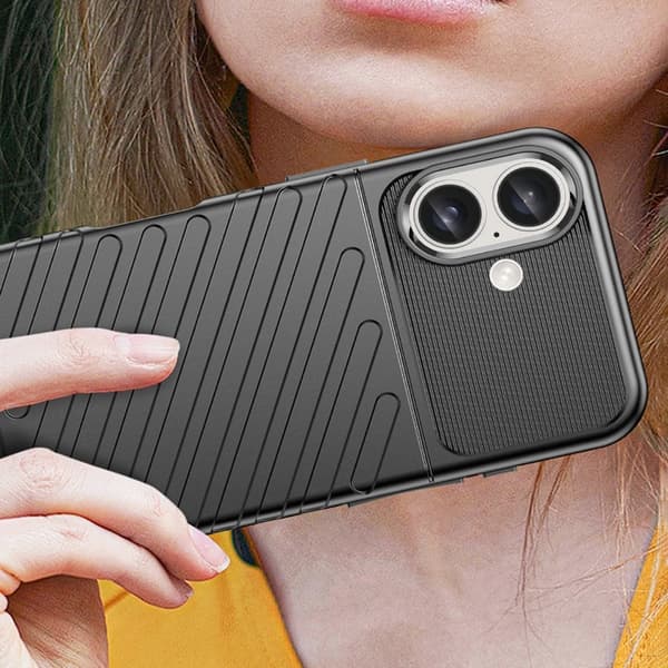 Mobilskal till iPhone 16 Plus Silikon Thunder - Svart Black