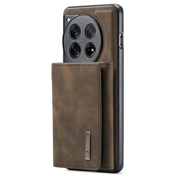 DG.MING OnePlus 12 5G Konstläder Plånboksfodral Brun