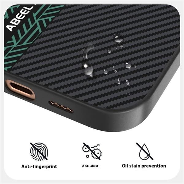 ABEEL Mobilskal till iPhone 16 Pro PC TPU Aluminium PU Läder Textur 2