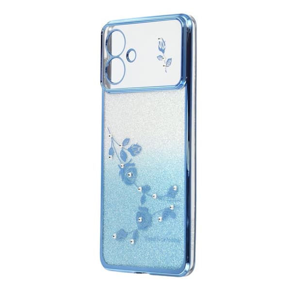KADEM Samsung Galaxy S26 Edge Skal Blommönster TPU Gradient - Blå