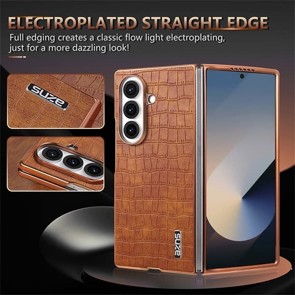 AZNS Samsung Galaxy Z Fold7 Plånboksfodral Konstläder - Blå Blå