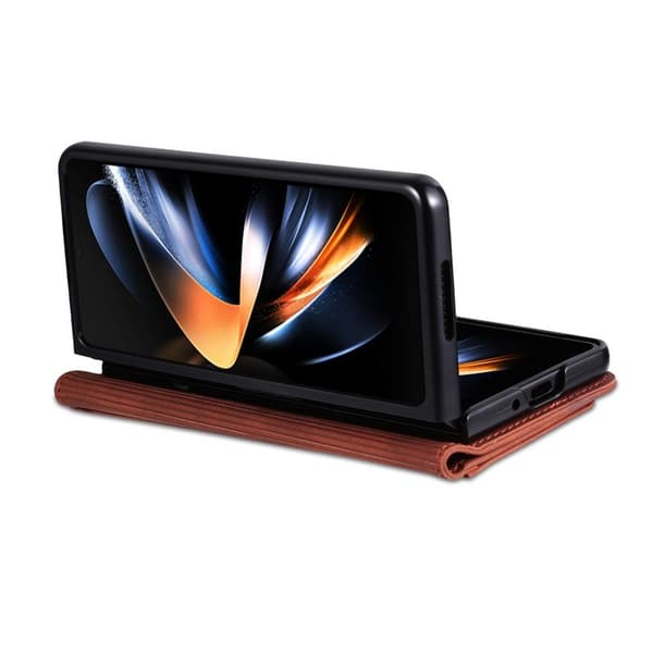 AZNS Samsung Galaxy Z Fold6 Plånboksfodral Konstläder - Brun