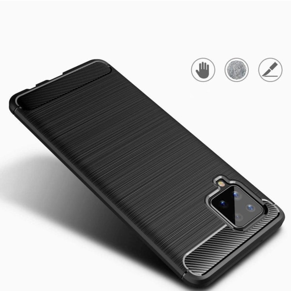 Carbon Flexible TPU cover til Samsung Galaxy A42 5G - Sort