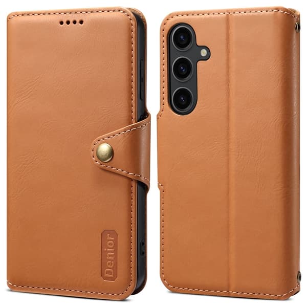 DENIOR Samsung Galaxy S24 Plus Plånboksfodral Konstläder Khaki